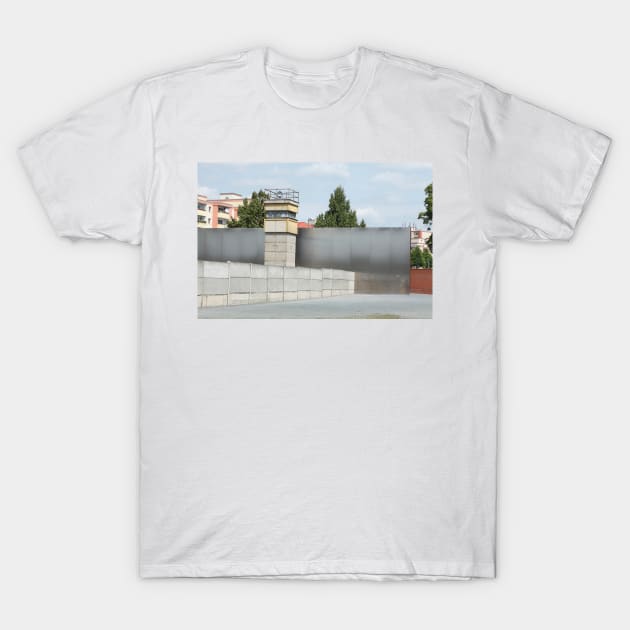 Former watchtower, Berlin Wall Memorial, Bernauer Strasse, Berlin T-Shirt by Kruegerfoto